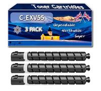 C-EXV55 Toner Cartridges Compatible for Canon iR ADVANCE C256i II C356i II C356P II Printers, High-Definition Printing Effect with Chip, 28000 Pages (3 Pack Black)