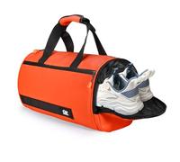 C&F BOGMOST Small Travel Duffel Bag,Compact Sports Small Gym Bag with Shoes Compartment,Lightweight Duffel Bag for Men & Women,Personal Item Travel Bag Weekender Bags for Travel Sports Gym, Tangerine