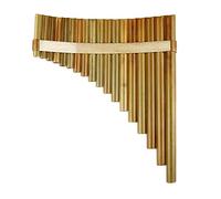C F G Key Pan Flute 25 22 18 15 10 Pipes Musical Instrument Light Brown Woodwind Instrument Good Quality Handmade Pan Pipes (Color : 18F RIGHT HAND)