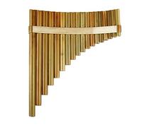 C F G Key Pan Flute 25 22 18 15 10 Pipes Musical Instrument Light Brown Woodwind Instrument Good Quality Handmade Pan Pipes (Color : 18F LEFT HAND)