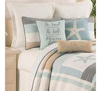 C&F Home Driftwood Shores Ocean Beach Coastal Machine Washable Reversible Twin Cotton Quilt Set Twin 2 Piece Set Blue