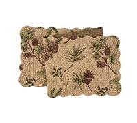 C&F Home Woodland Retreat Quilted Reversible Cotton Table Runner 14" x 51" Fall Harvest Autumn Winter Pinecone Rustic Cabin Lodge Dinner Dining Kitchen Tabletop Tablerunner Décor Decoration 14" x