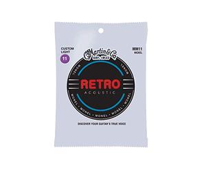 C.F Martin retro strings for acoustic guitar. MM11 Custom Light (11-52), silver