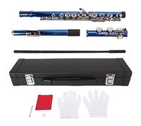 C Flute Closed Hole 16 Keys for Kids Beginner, Wide Vocal Range Sensitive Response Flute with E Key Division, Treasure Blue Copper Flute for Student Music Practice