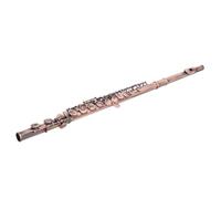 C Flute Vintage Design 16 Keys Professional Performance White Copper Material C Key Flute with Cleaning Accessories in Key Closed Holes for Beginner Orchestra (Reddish