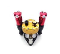 C For CRF250R 2014 2015 2016 2017 Motorcycle Parts Adjustable Steering Damper Stabilizer Handlebar Riser Clamp Bracket Kit Motorbike Accessories(Yellow And Red)