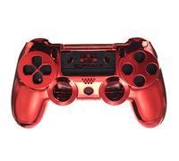 C-FUNN Chrome Skin Housing Protective Shell Case Cover For Sony Play Station 4 PS4 Controller - Red