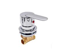 C/H 1 Way Output Diverter Screw Thread Shower Tap Cold and Hot Brass Shower Faucet Mixer Diverter for Shower Cabin 50-55 Hole Size, Ceramic Cartridge, Single Handle Dual Control