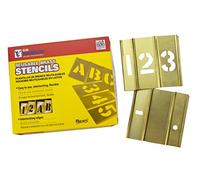 C.H. Hanson 10013 Brass Interlocking Stencil Number Set, 15 Pieces, 3 inch
