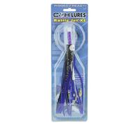 C&H Lures Rattle Jet XL Rigged & Ready, Black/Purple Skirt, 8/0 Mustad Hook, AFW Swivel, 130 lb Grand Slam Mono Line, 6 ft