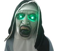(C) Halloween Party Props Nun Scary Latex Mask With Headscarf Full Face Helmet Headgear For Devil Cosplay Mask