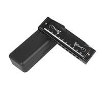 C Harmonica 10 Hole 20 Tone Stainless Steel C Tune Harmonica Suitable Professional Performances(Black)