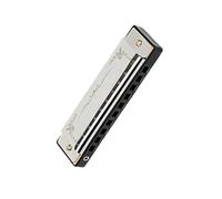 C Harmonica 10 Hole C Keyed Blues Harmonica Diatonic Scale Musical Instrument(Silver)