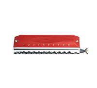 C Harmonica 10 Hole Chromatic Harmonica C Key Professional Performance For Musical Instrument(Red)