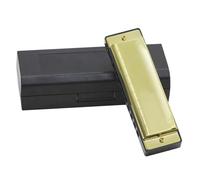 C Harmonica 10 Holes 20 G Tone Chromatic Harmonica Adults Musical Gift(Gold)