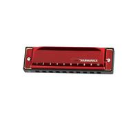 C Harmonica 10 Holes Blues Harmonica C Key Classic Musical Instrument(Red)