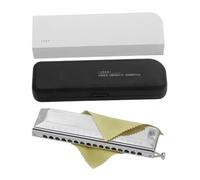 C Harmonica 16 Hole Chromatic Harmonica 64 Tones Silver