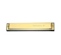 C Harmonica 24 Hole C Blues Metal Harmonica Suitable For Adult Practice(Golden)