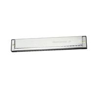 C Harmonica 24 Hole C Blues Metal Harmonica Suitable For Adult Practice(Silver)