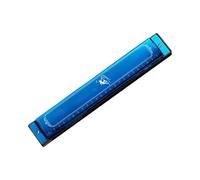 C Harmonica 24 Hole C Key Polyphonic Diatonic Harmonica Beautiful Appearance(R4 Blue)