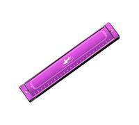 C Harmonica 24 Hole C Key Polyphonic Diatonic Harmonica Professional Performance Type(R4 Purple)