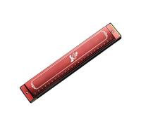 C Harmonica 24 Hole C Key Polyphonic Diatonic Harmonica Professional Performance Type(R4 Red)