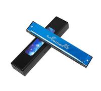 C Harmonica 24 Hole Harmonica Metal Suitable For Beginners And Adults To Play Professionally(Blue)
