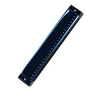 C Harmonica 24 Hole Polyphonic C Harmonica Instrument Stainless Steel(Blue)