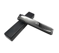 C Harmonica 24 Hole Polyphonic Harmonica With Blues Folk Adult Three Colors Of Red Blue And Black Are Available(Type1)