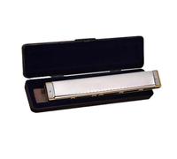 C Harmonica 28 Holes Chromatic Harmonica C Key Slive Professional Portable Tremolo Woodwind Instruments(Silver)