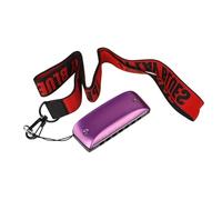 C Harmonica 7 Hole A F Bb C D G Key Blues Harmonica Aluminium Magnesium Alloy With Neck Strap(Purple D Key)