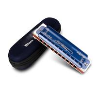 C Harmonica Adults Music Lovers C KEY Diatonic Harmonica 10 Holes Blues Professional(Blue)