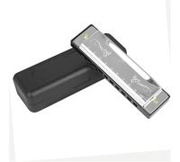 C Harmonica Beginners Adults 10 Hole 20 Tone Stainless Steel Cover Harmonica C Key(Silver)