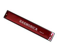 C Harmonica Beginners Adults 24 Hole Professional Harmonica C Tune Metal Body(Red)