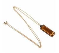 C Harmonica Beginners Harmonica 4 Holes 8 Notes Metal Chain Necklace Style(Gold)