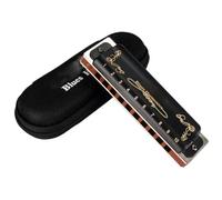 C Harmonica C KEY Diatonic Harmonica 10 Holes Blues Professional(Black)