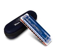 C Harmonica C KEY Diatonic Harmonica 10 Holes Blues Professional For Beginner Adults(Blue)