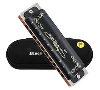 C Harmonica Diatonic Harmonica 10 Holes 20 Tone Blues With Black Cover And Canvas Bag(Key of F)