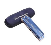 C Harmonica Diatonic Harmonica 10 Holes Blues Blue With Case Professional For Beginner Adults(D)