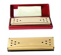 C Harmonica Double Sided 24 Hole C G Tone Polyphonic Harmonica(Gold)