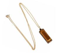 C Harmonica Harmonica 4 Holes 8 Notes Metal Chain Necklace Style(Gold)