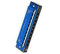 C Harmonica Professional 10 Hole 20 Note Harmonica In C Key With A Colorful Case Suitable(Blue)