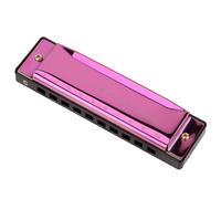 C Harmonica Professional 10 Hole Metal Harmonica Suitable For Adult Beginners(Purple)