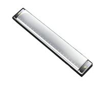 C Harmonica Professional 24 Holes Tremolo Harmonica Key Of C Instruments(Silver)