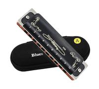 C Harmonica Professional Performance Diatonic Harmonica 10 Holes 20 Tone Blues(Key of A)