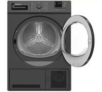 C HD C82 GGGD UK 8kg Condenser Tumble Dryer - Graphite, Sensor Drying, Easy-Empty Water Tank, Reverse Action Drum, B Energy Rated, Freestanding, Quiet Performance