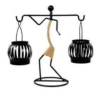 (C, Hemp) Iron Candle Holders Abstract Man Candlestick Desktop Art Decors for Home Wedding Birthday party Dining Table