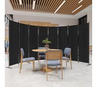 C-Hopetree 8 Panels Room Divider, 6 Ft Tall Indoor Folding Privacy Screen, Portable Partition Separator, Freestanding Separation Temporary Wall for Office, Bedroom, 160" W X 71" H, Black