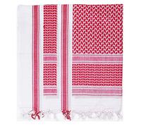C.I. ARMY MILITARY SAS RETRO DESERT 100% COTTON LARGE SHEMAGH ARAB SCARF (Red/White)