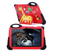 C idea Android 13 Kids Tablet, 7-inch Tablet for Toddler, 4GB RAM+32GB ROM, 1024x600 HD Screen, Parental Controls, Pre-installed iWawa, Portable Tablets with Silicone protective case (Red)